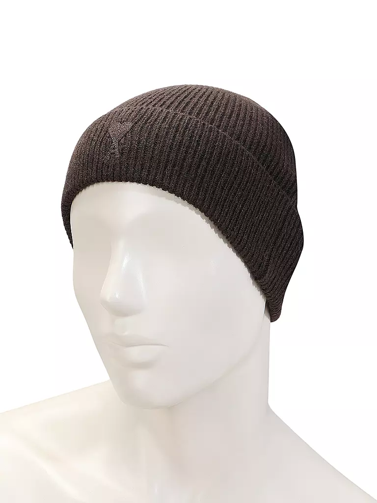 AMI PARIS | Kaschmirmütze - Haube TONAL ADC BEANIE | braun