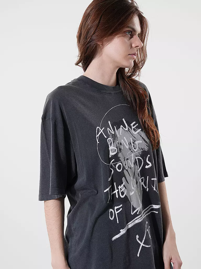 ANINE BING | T-Shirt Oversized Fit KENT TEE | schwarz