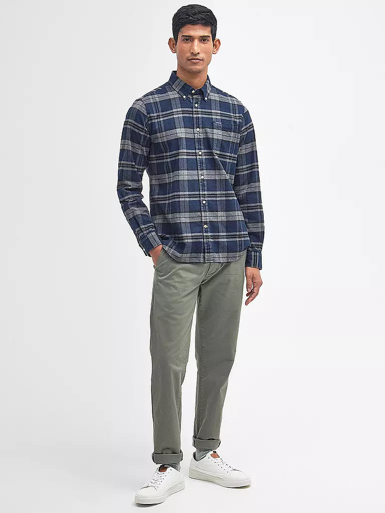 BARBOUR | Flanellhemd Slim Fit  | grau