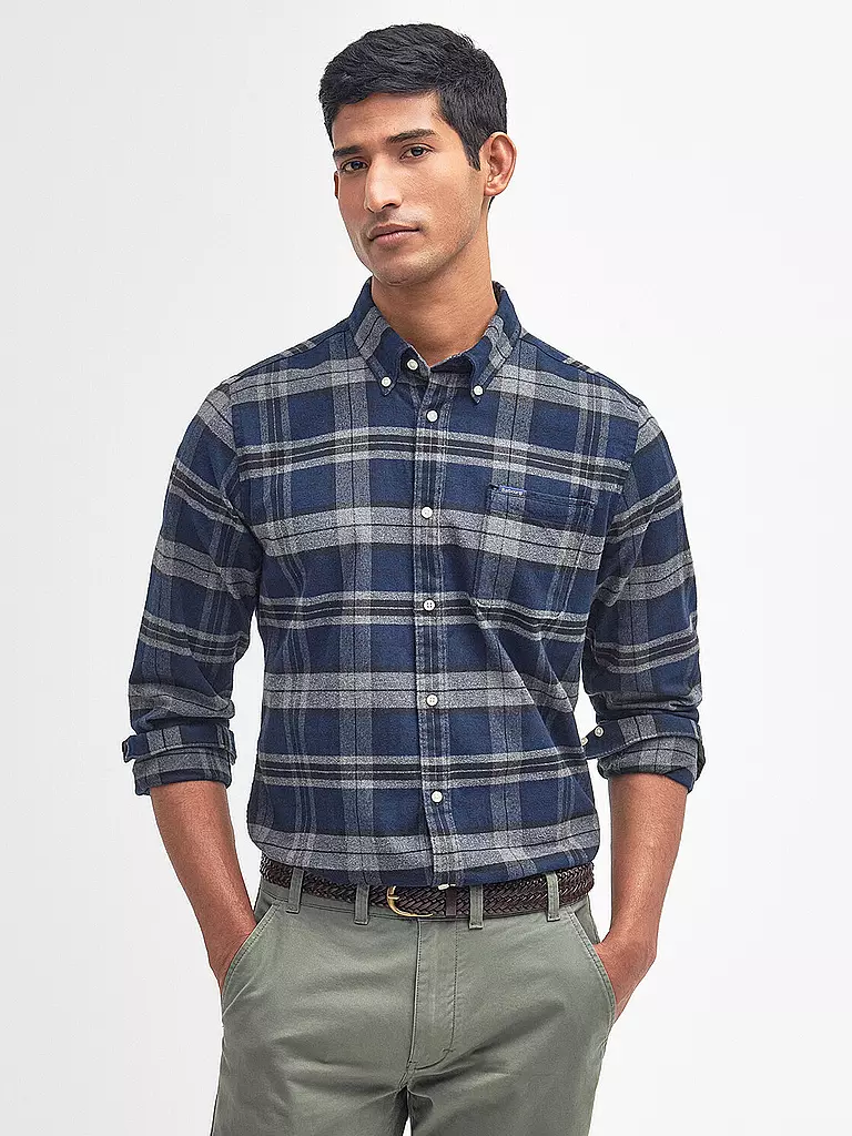 BARBOUR | Flanellhemd Slim Fit  | grau