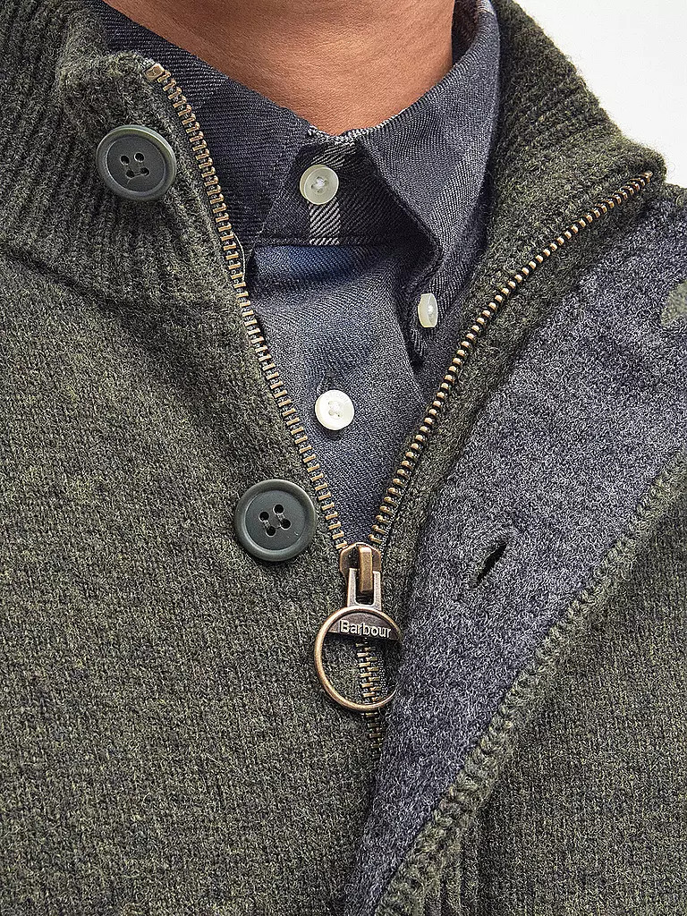 BARBOUR | Strickjacke ESSENTIAL | olive