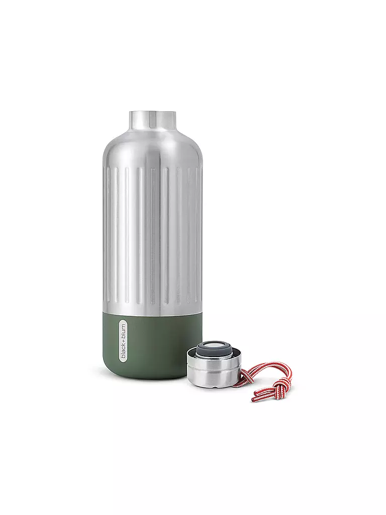 BLACK+BLUM | Isolierflasche EXPLORER 0,85l Olive/Edelstahl | schwarz