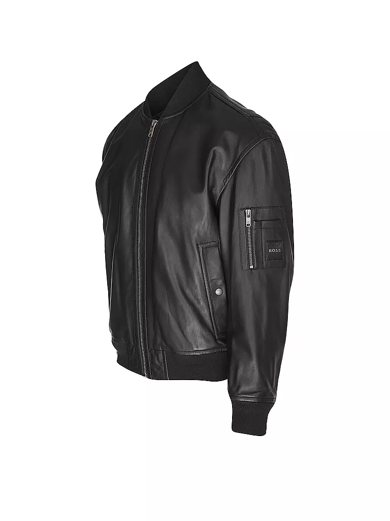 BOSS | Lederjacke JUGE | schwarz