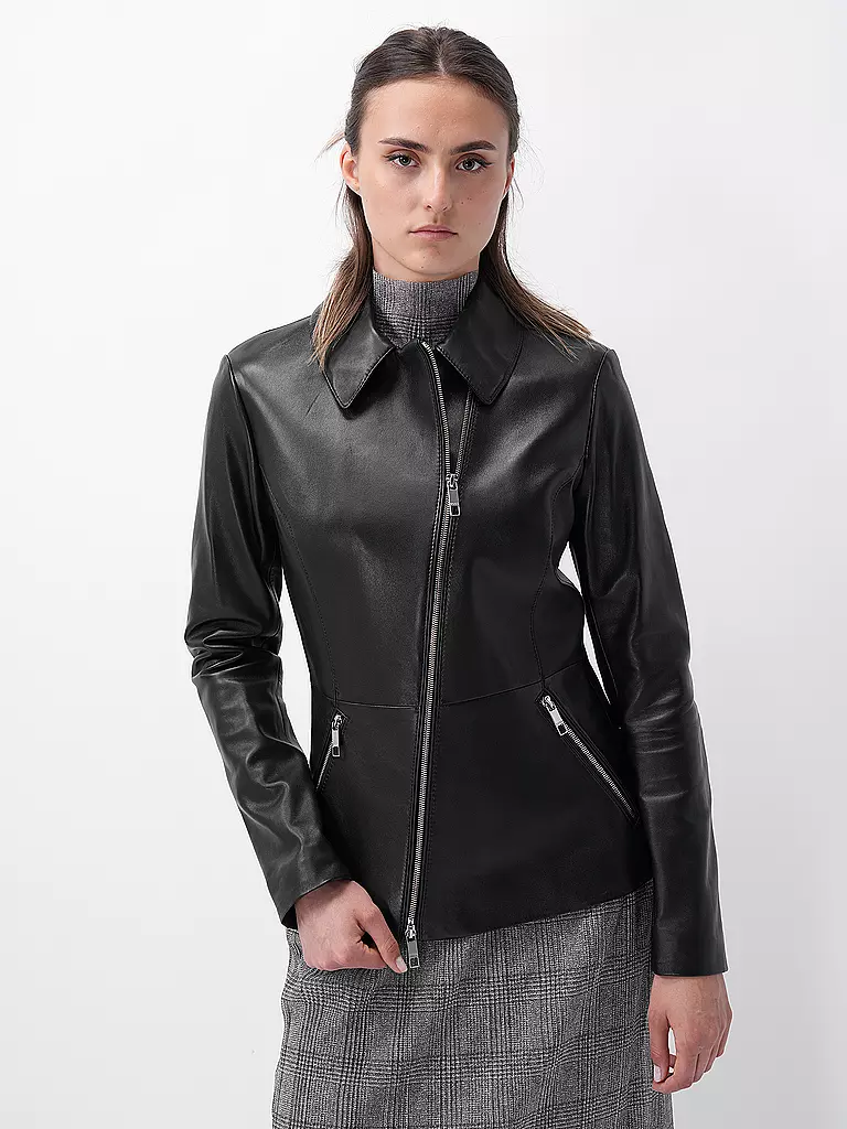 BOSS | Lederjacke SASILIA | schwarz