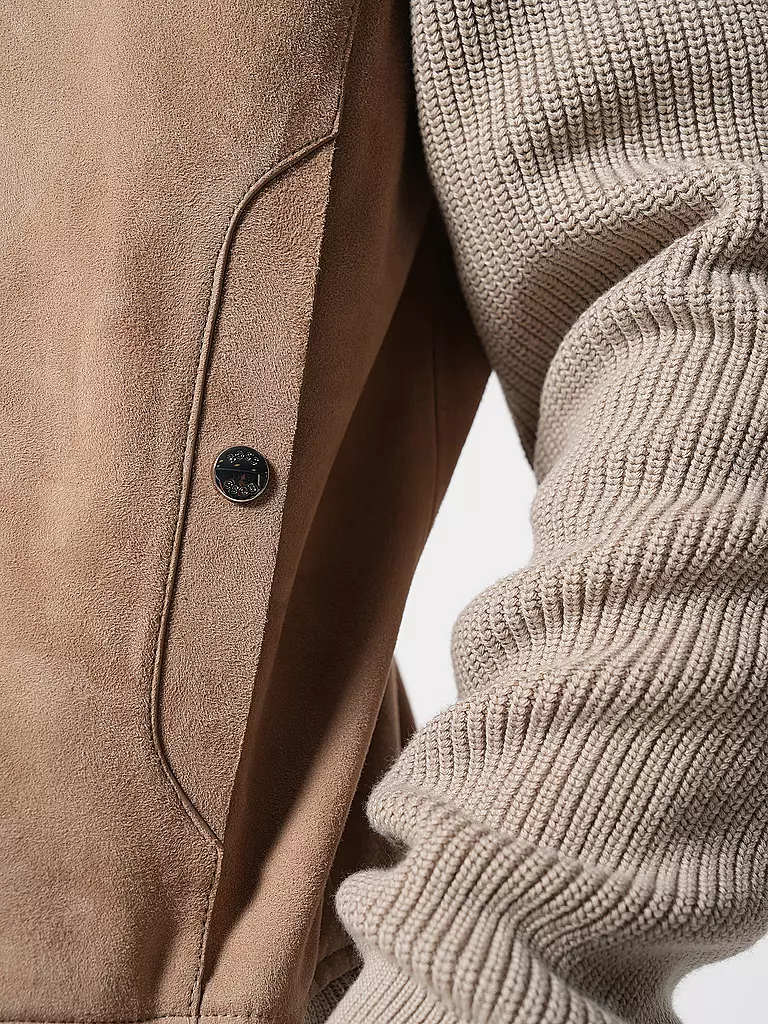 BOSS | Lederjacke | beige