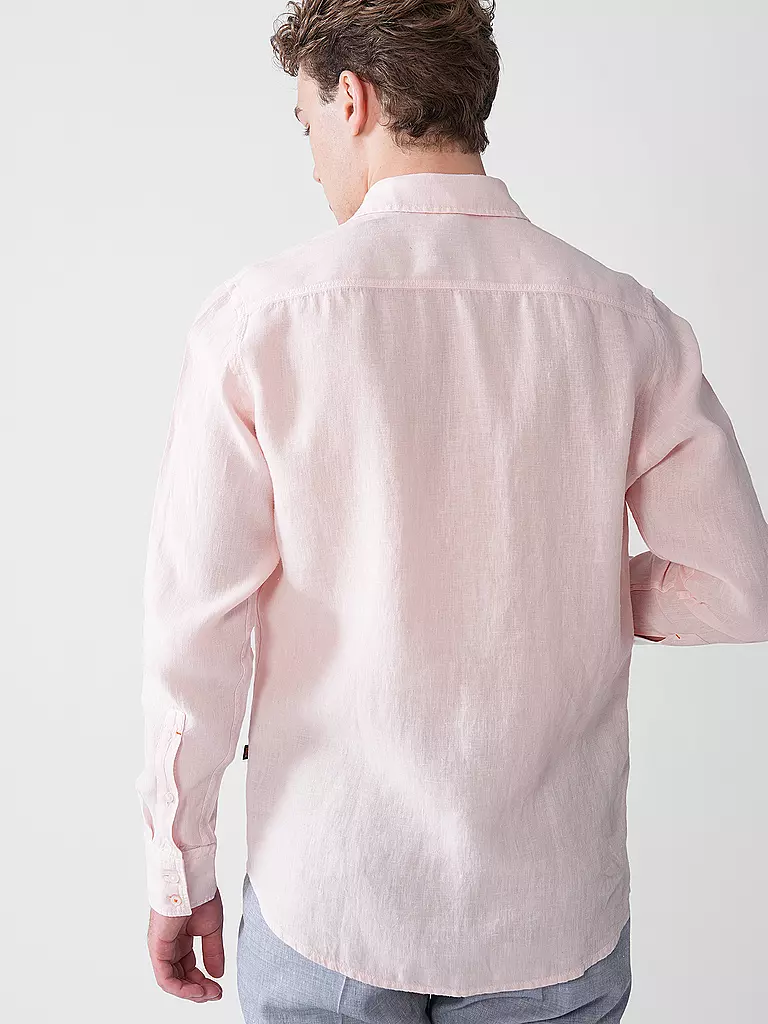 BOSS | Leinenhemd Regular Fit RELEGANT | rosa