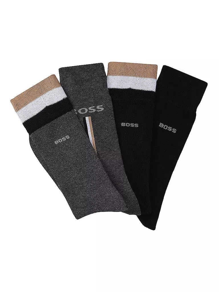 BOSS | Socken 4er Pkg. black  | schwarz