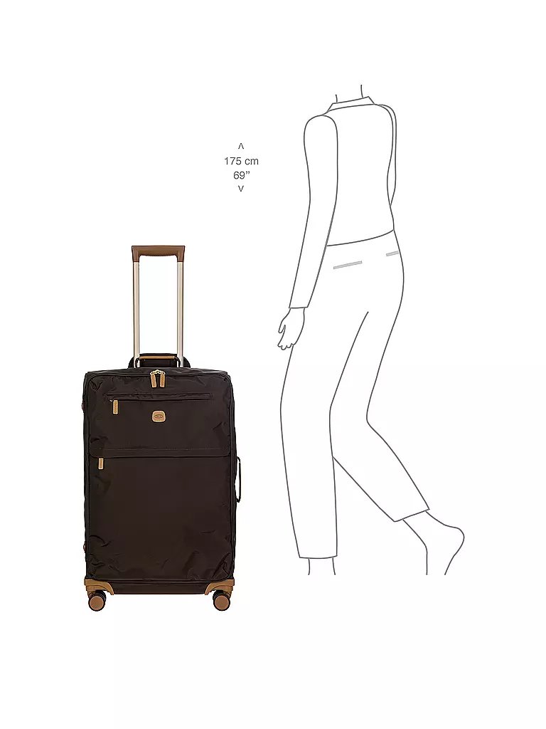 BRICS | Trolley weich X-TRAVEL 71cm Brown | braun