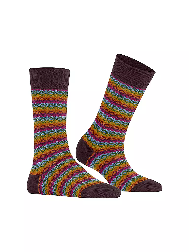 BURLINGTON | Damen Socken MODERN FAIR ISLE 36-41 barolo | schwarz