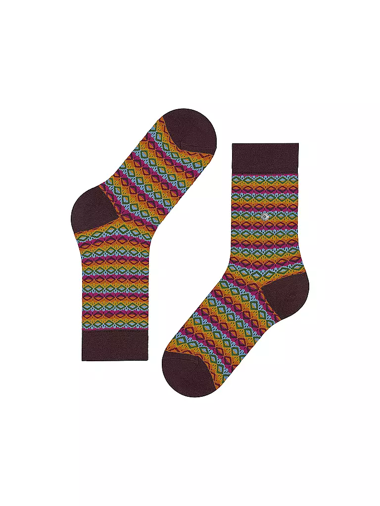 BURLINGTON | Damen Socken MODERN FAIR ISLE 36-41 barolo | dunkelrot