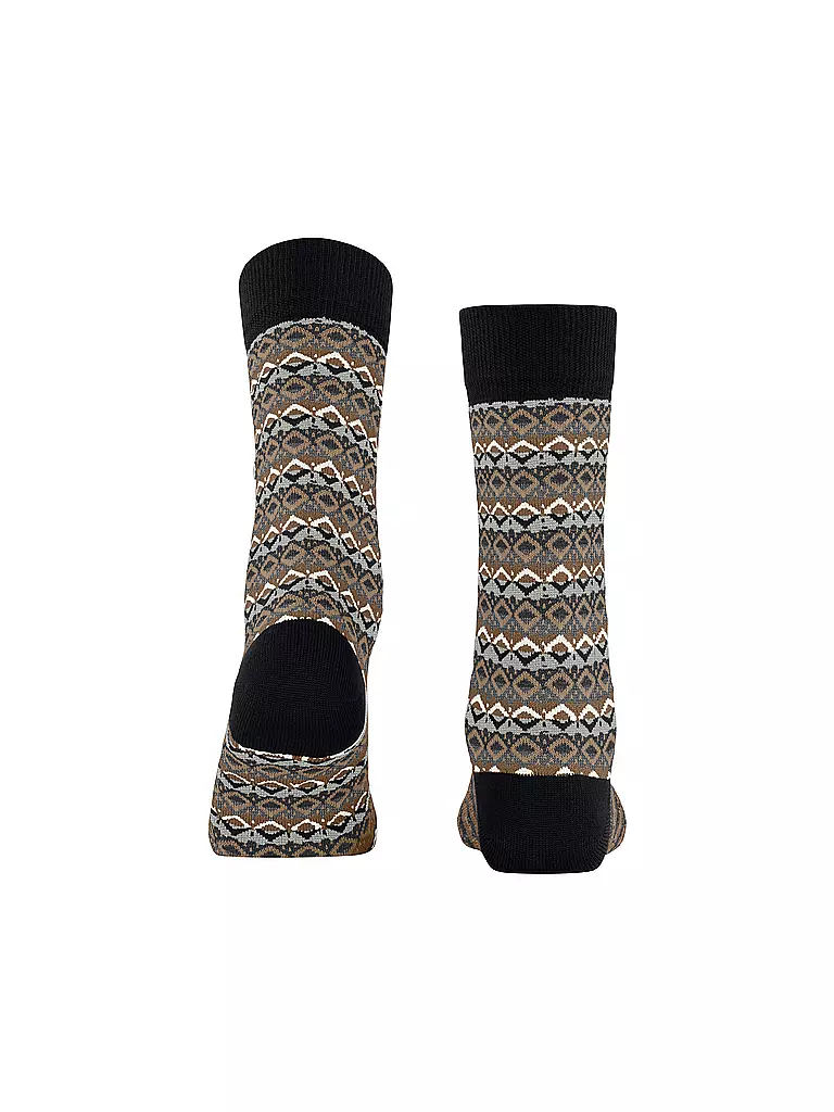 BURLINGTON | Damen Socken MODERN FAIR ISLE 36-41 black | schwarz