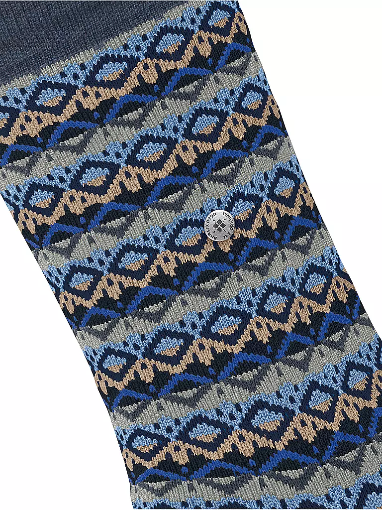 BURLINGTON | Damen Socken MODERN FAIR ISLE 36-41 dark blue melange | dunkelrot