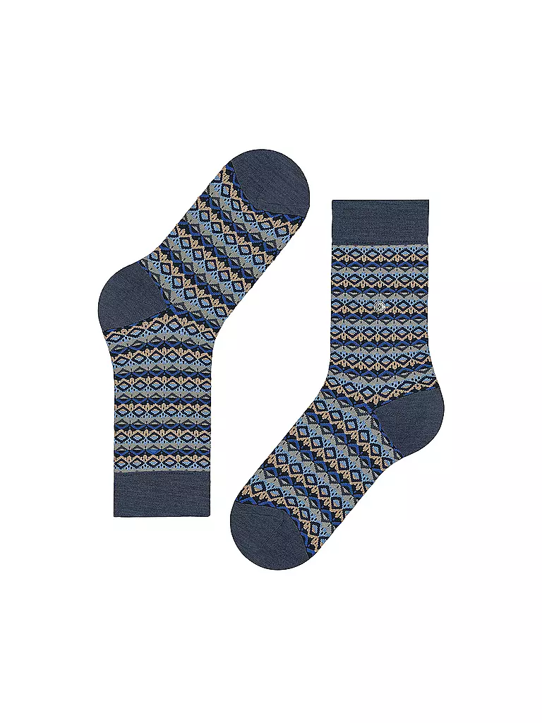 BURLINGTON | Damen Socken MODERN FAIR ISLE 36-41 dark blue melange | blau