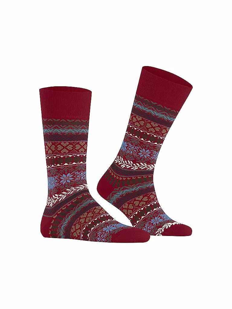 BURLINGTON | Herren Socken COUNTRY FAIR ISLE 40-46 cranberry | dunkelrot