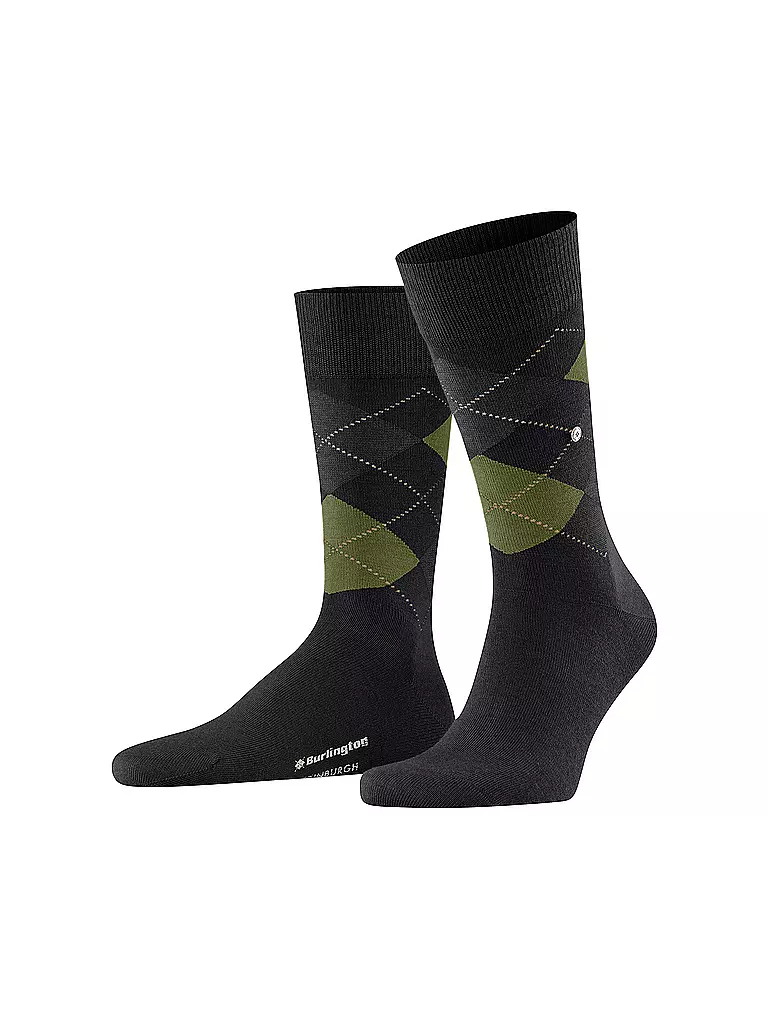 BURLINGTON | Herren Socken EDINBURGH 40-46 black | dunkelrot