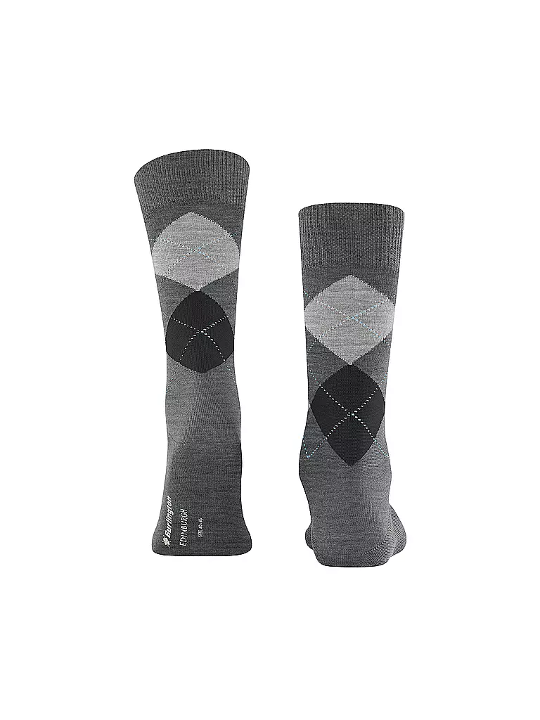 BURLINGTON | Herren Socken EDINBURGH asphalt mel | dunkelrot