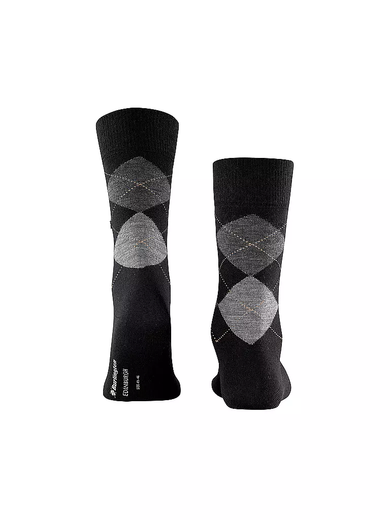 BURLINGTON | Herren Socken EDINBURGH black | dunkelrot