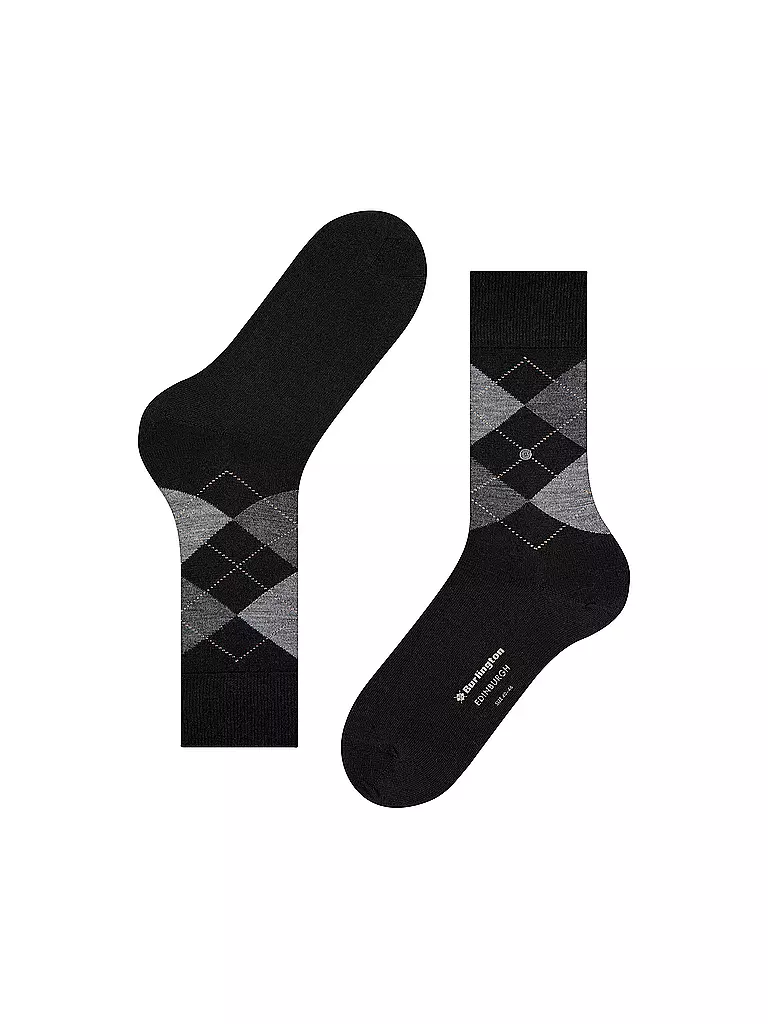 BURLINGTON | Herren Socken EDINBURGH black | dunkelrot