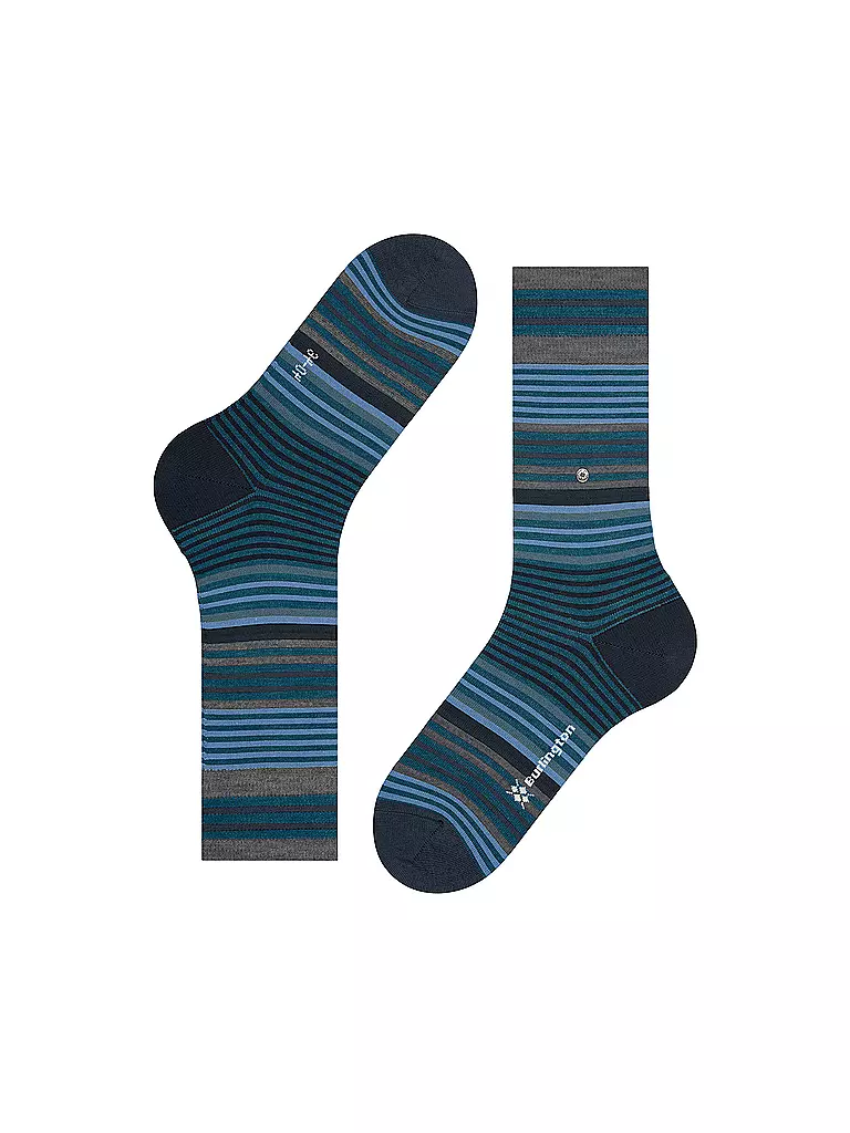 BURLINGTON | Herren Socken STRIPE 40-46 lagoon | blau