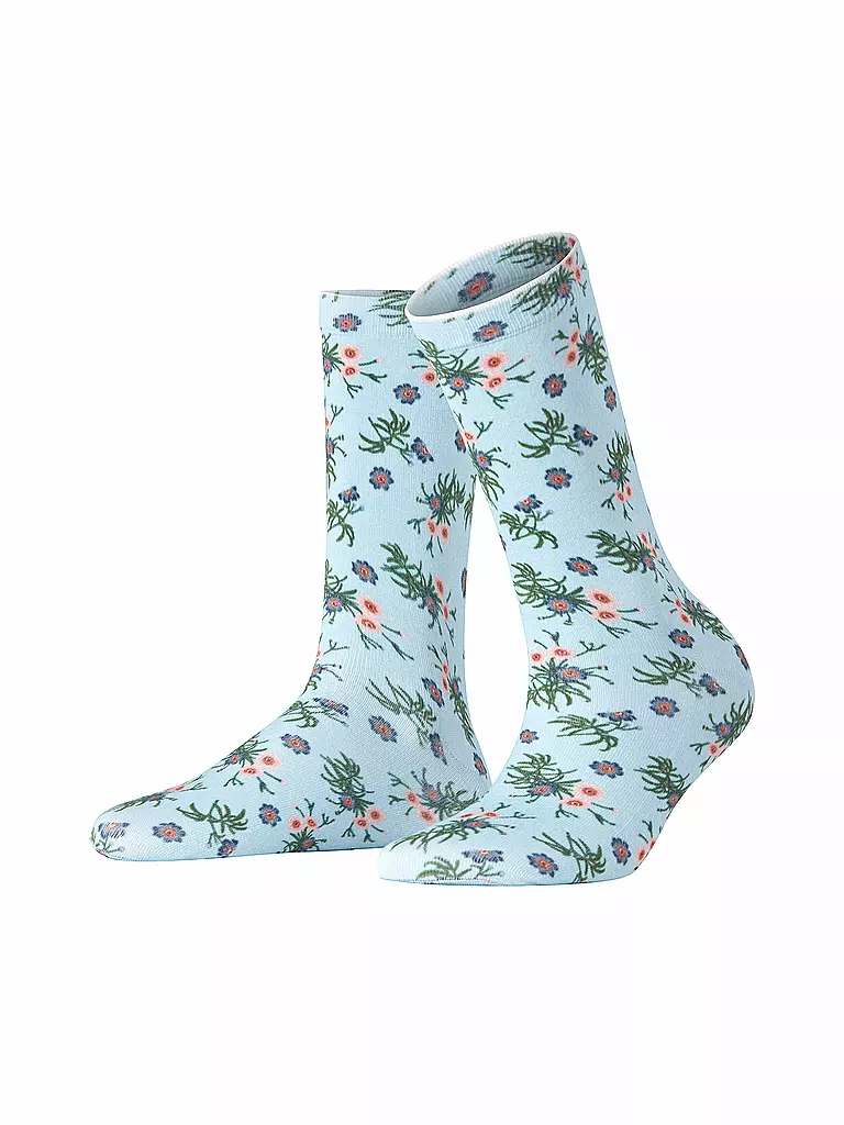 BURLINGTON | Socken FLORAL ROMANCE 36-41 light blue | hellblau