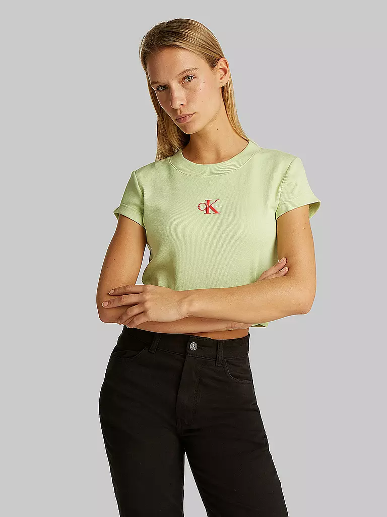 CALVIN KLEIN JEANS | T-Shirt Cropped Fit  | grün