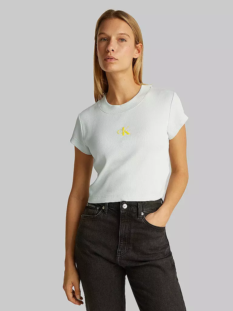 CALVIN KLEIN JEANS | T-Shirt Cropped Fit  | hellgrün