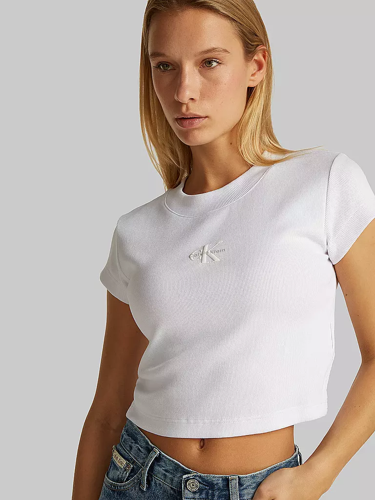 CALVIN KLEIN JEANS | T-Shirt Cropped Fit  | weiss