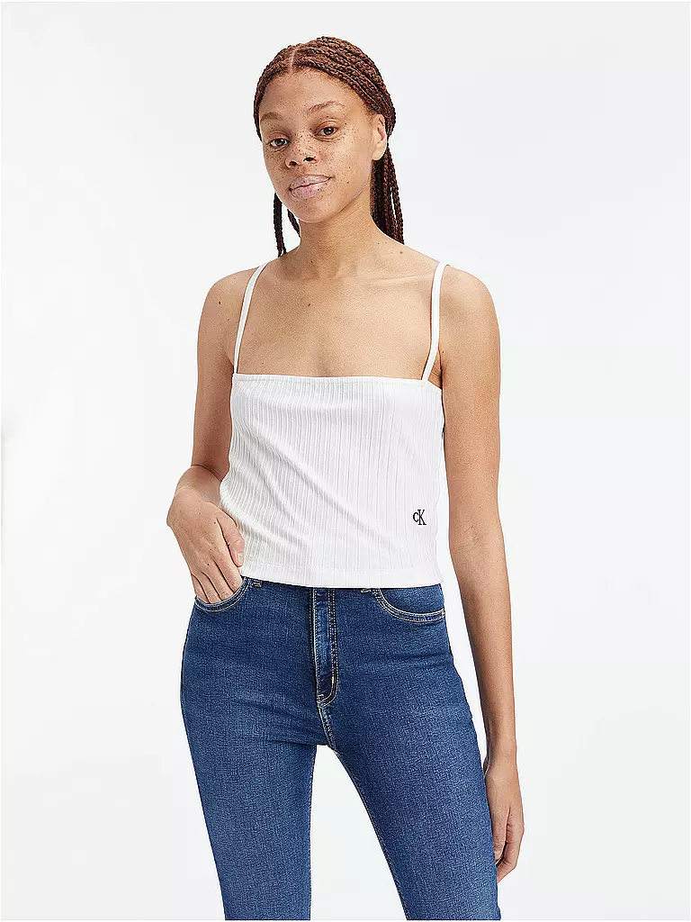 CALVIN KLEIN JEANS | Top Cropped Fit | weiss