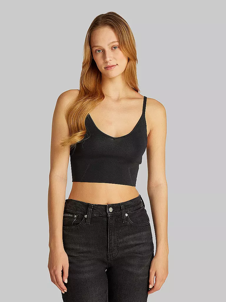 CALVIN KLEIN JEANS | Top Cropped Fit | schwarz