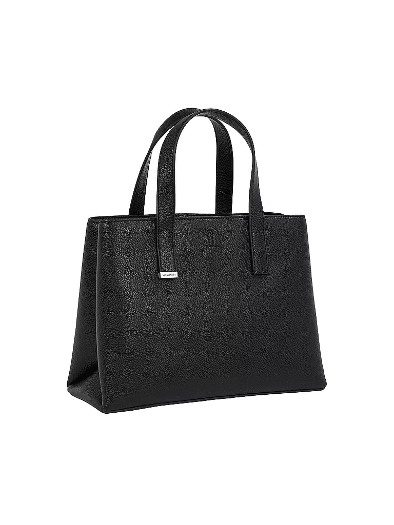 CALVIN KLEIN | Tasche - Tote Bag CK PLAQUE Small | schwarz