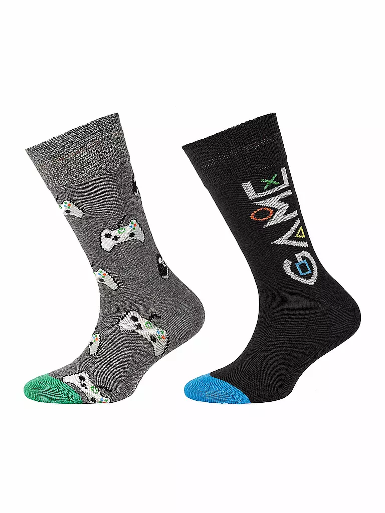 CAMANO | Jungen Socken 2er Pkg. Dark Grey Melange | grau