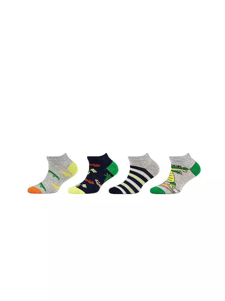 CAMANO | Kinder Sneaker Socken 4er Pkg fog melange | grau