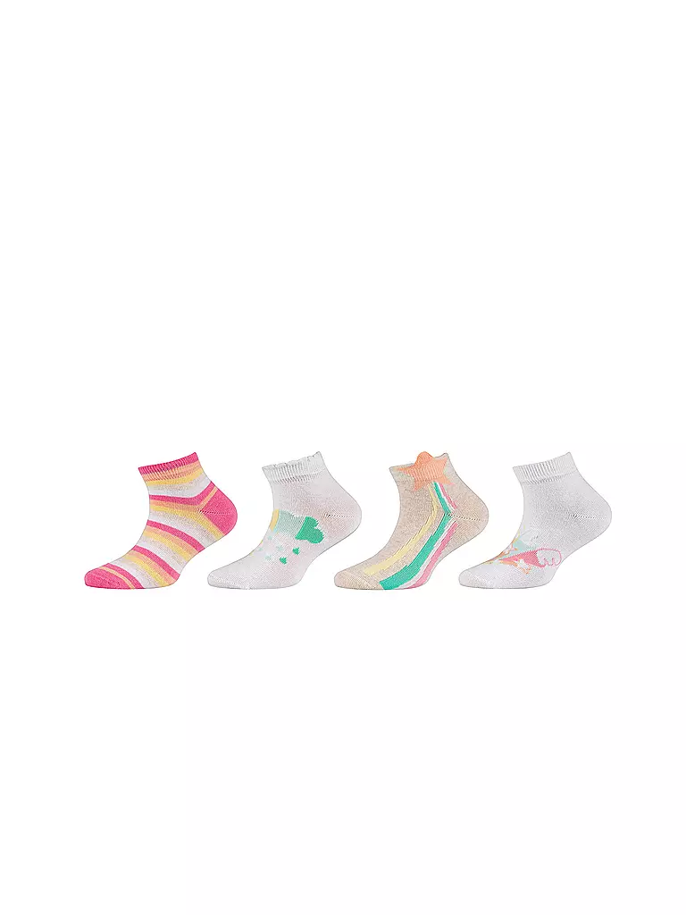 CAMANO | Mädchen Sneaker Socken 4er Pkg white mix | creme