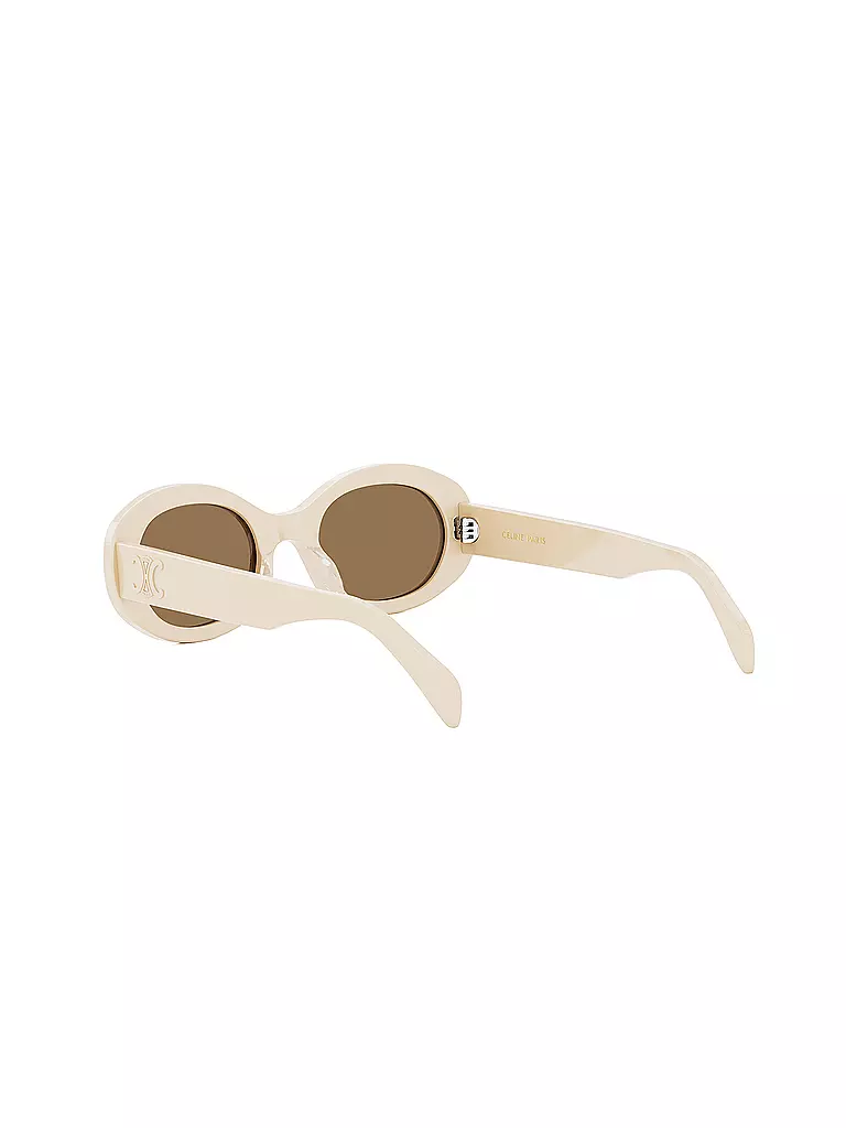 CELINE | Triomphe weisse ovale Sonnenbrille | creme