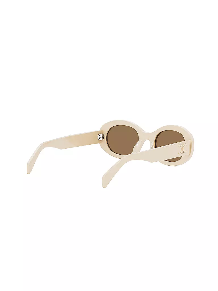 CELINE | Triomphe weisse ovale Sonnenbrille | creme