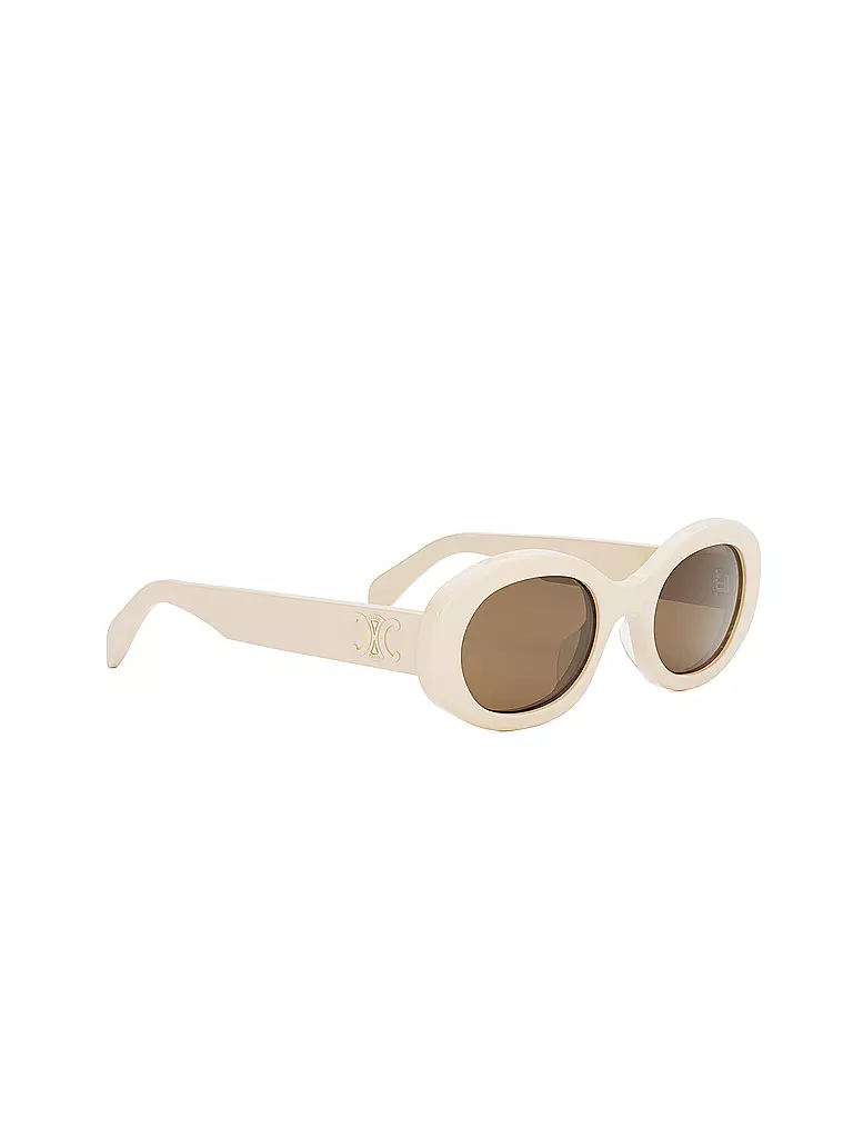 CELINE | Triomphe weisse ovale Sonnenbrille | creme