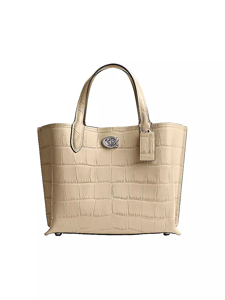 COACH | Ledertasche - Umhängetasche WILLOW TOTE 24 CROCO | creme