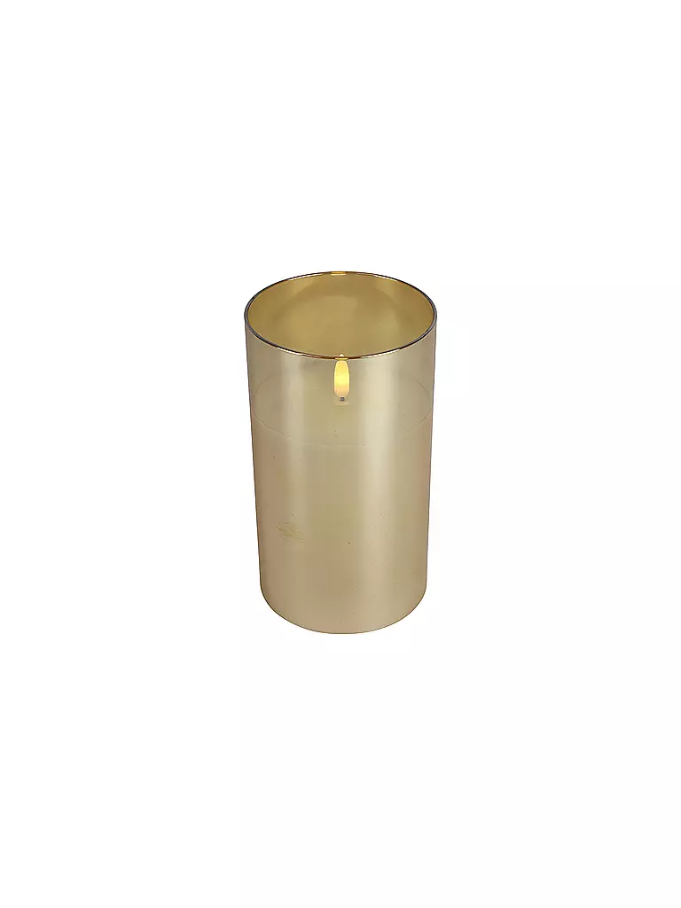 COUNTRYFIELD | Kerze im Glas mit LED LYON 10x17,5cm Gold | gold