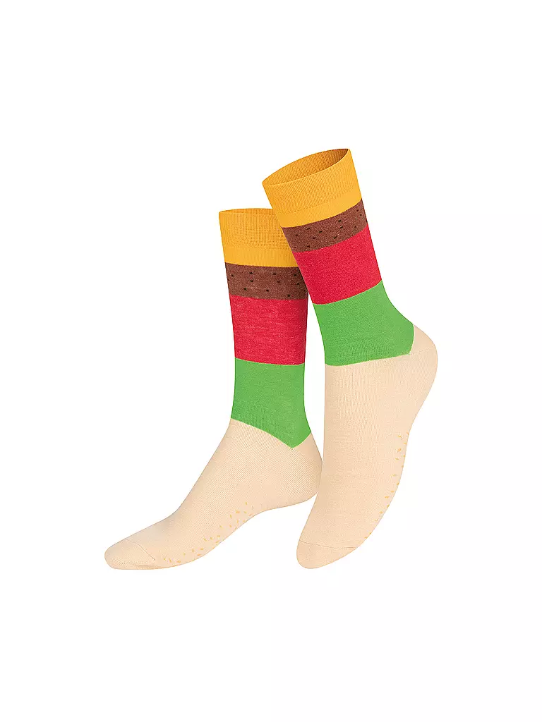 EAT MY SOCKS | Socken 36-45 CHEESEBURGER rotgelbgruen | bunt