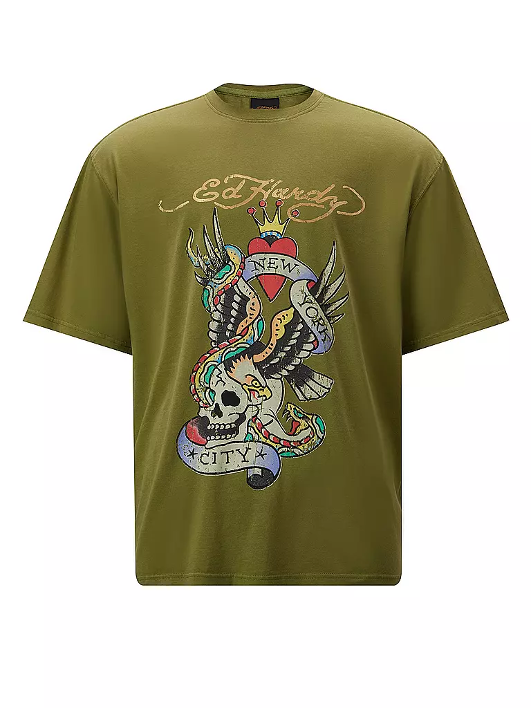 ED HARDY | T-Shirt NEW YORK CITY  | olive