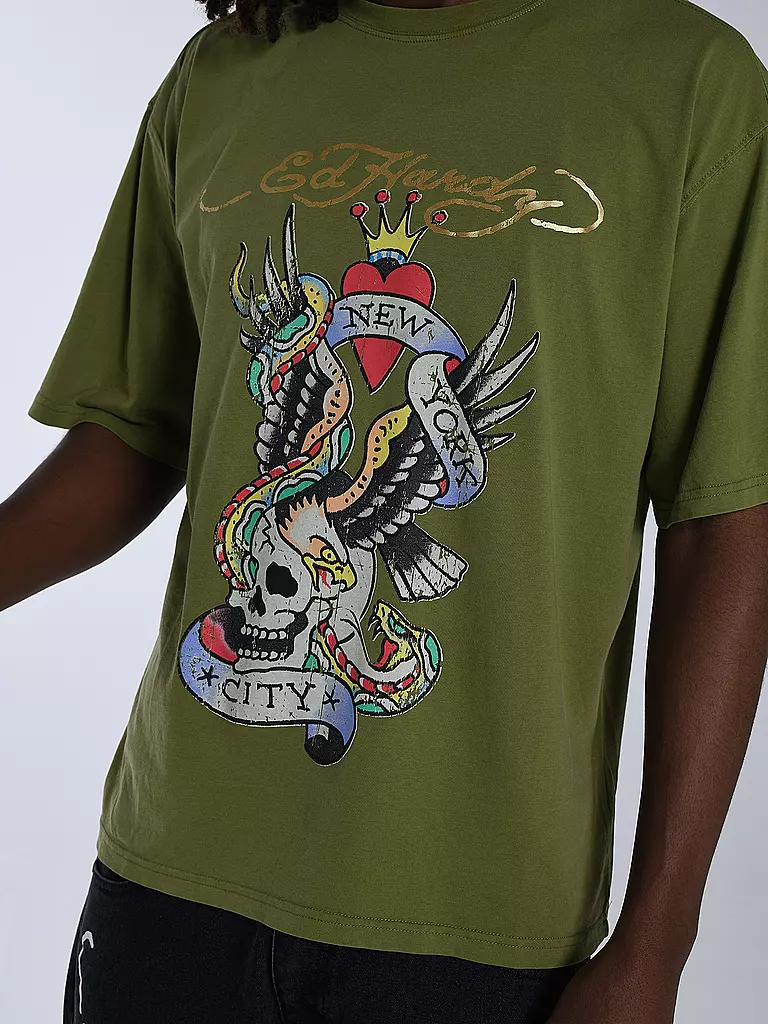 ED HARDY | T-Shirt NEW YORK CITY  | olive