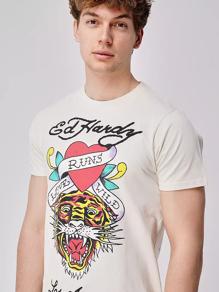 ED HARDY | T-Shirt WILD TIGER | hellgrau