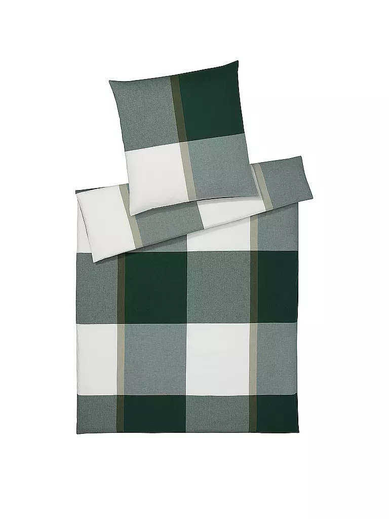 ELEGANTE | Flanell Bettwäsche BERKELEY 70x90cm/140x200cm Green | grün