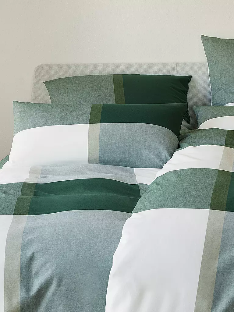 ELEGANTE | Flanell Bettwäsche BERKELEY 70x90cm/140x200cm Green | grün