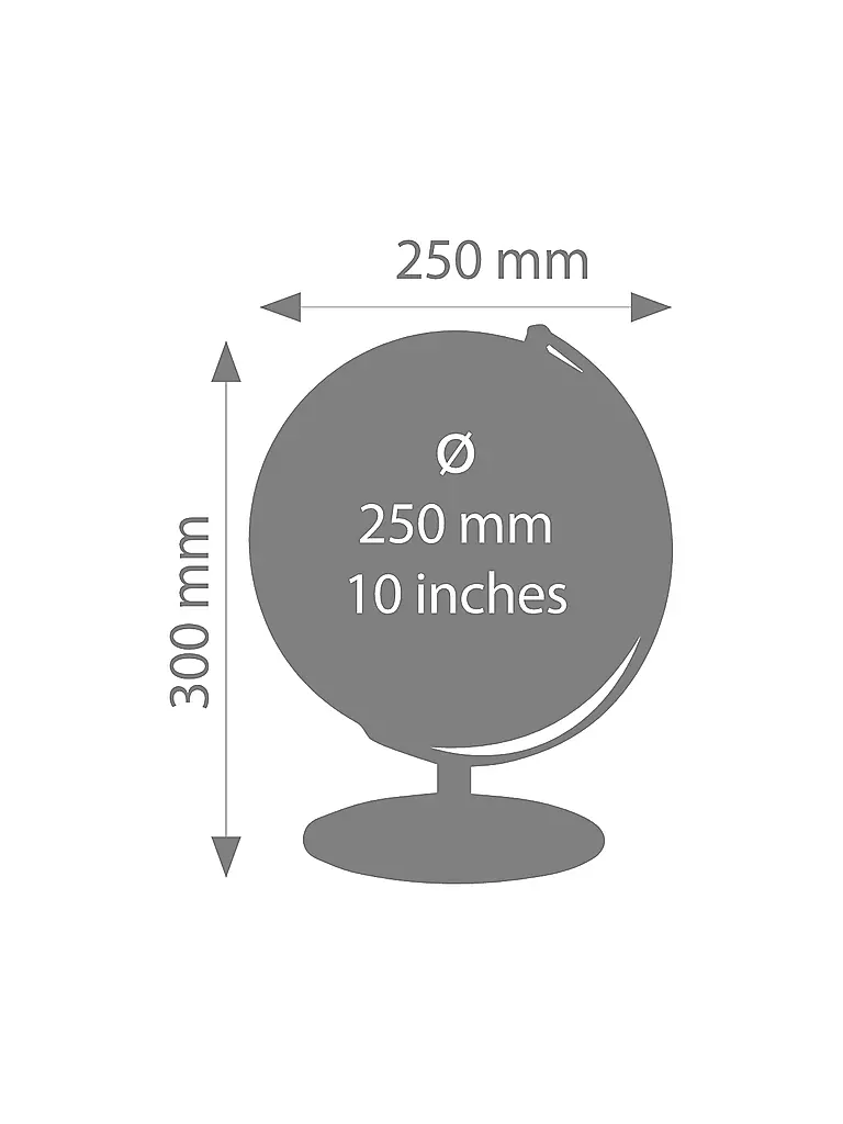 EMFORM |  Tischglobus -  Planet 25 cm schwarz/silber | keine Farbe