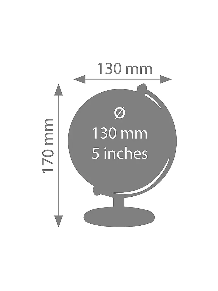 EMFORM | Mini Globus - Gagarin Physical 2  13cm | keine Farbe