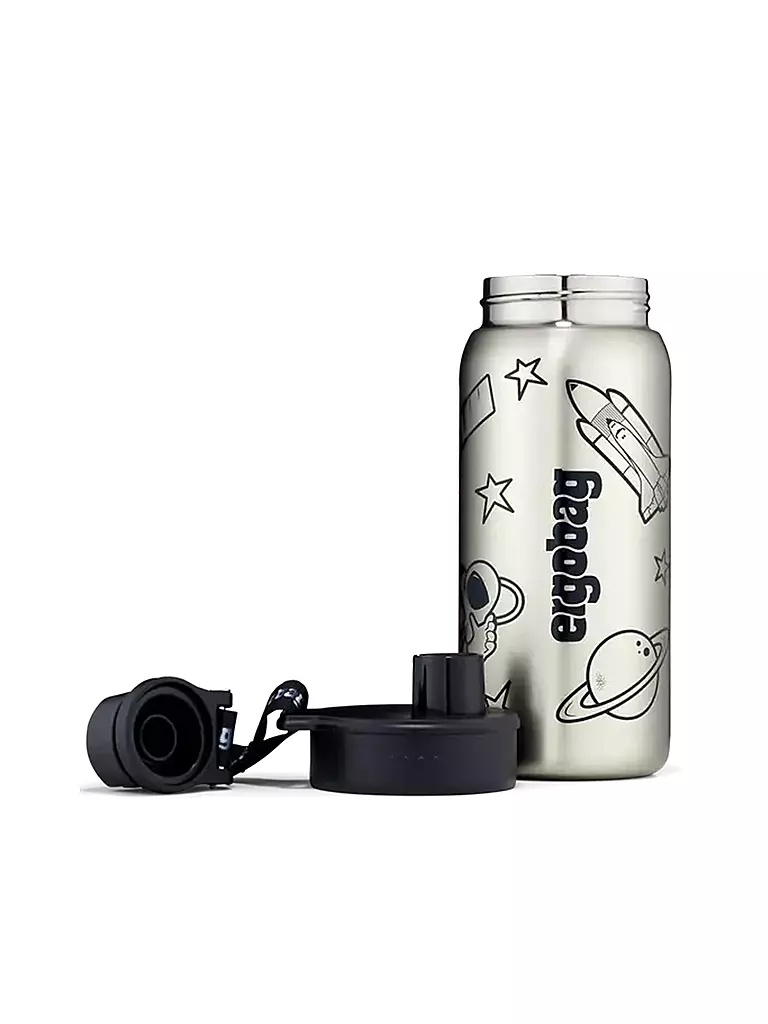 ERGOBAG | Edelstahl Trinkflasche 0,5L Black | grün