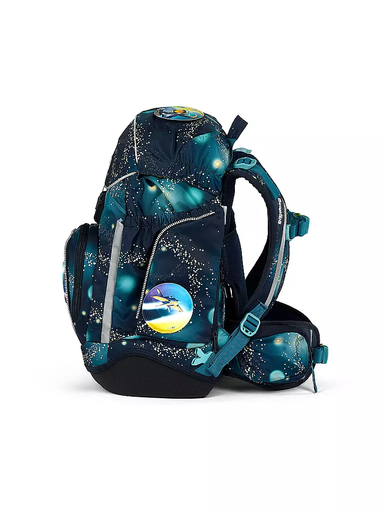 ERGOBAG | Schultaschen Set 6tlg PACK Galaxy Glow RaumfahrBär | dunkelblau