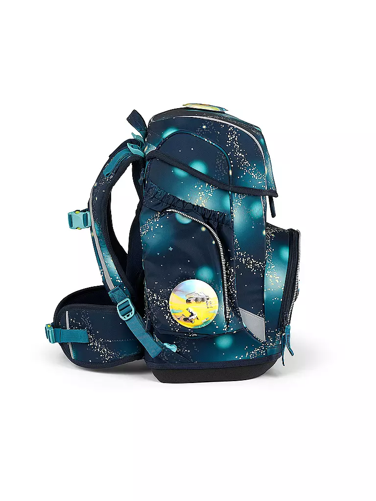 ERGOBAG | Schultaschenset 5tlg CUBO Galaxy Glow - RaumfahBär  | dunkelblau