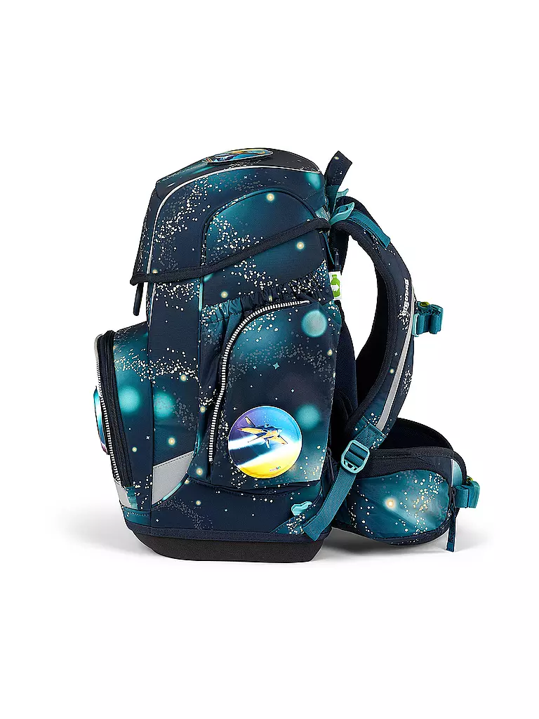 ERGOBAG | Schultaschenset 5tlg CUBO Galaxy Glow - RaumfahBär | dunkelblau